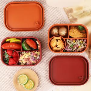 Wholesale Silicone Lunch Box Microwave Freezer And Dishwasher Safe Food Container With Compartments BPA Free Silicone Lunch Box from china suppliers