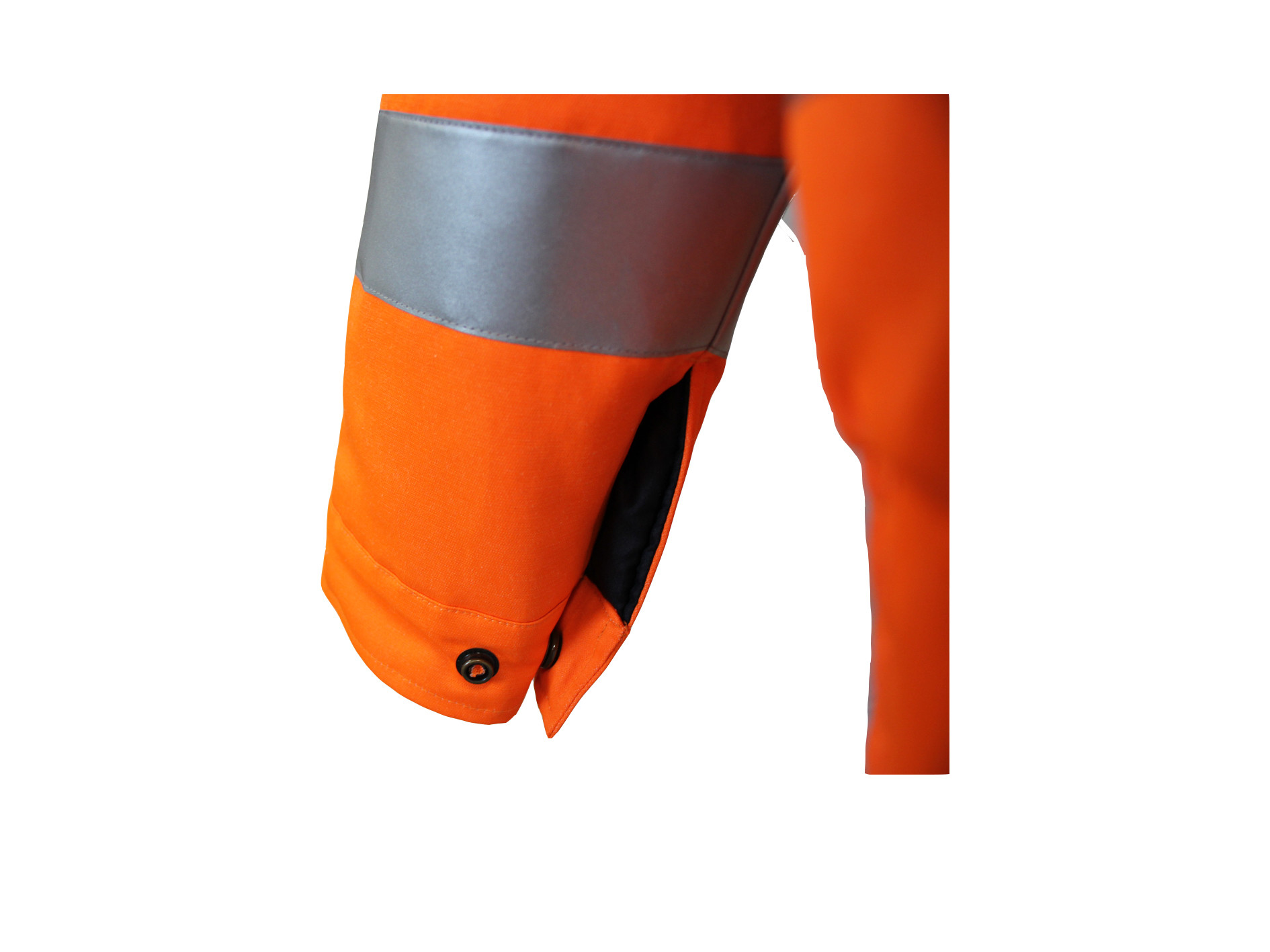 CVC 55% Cotton 45% Polyester 245 GSM Orange Reflective Jacket Three Flap Pockets
