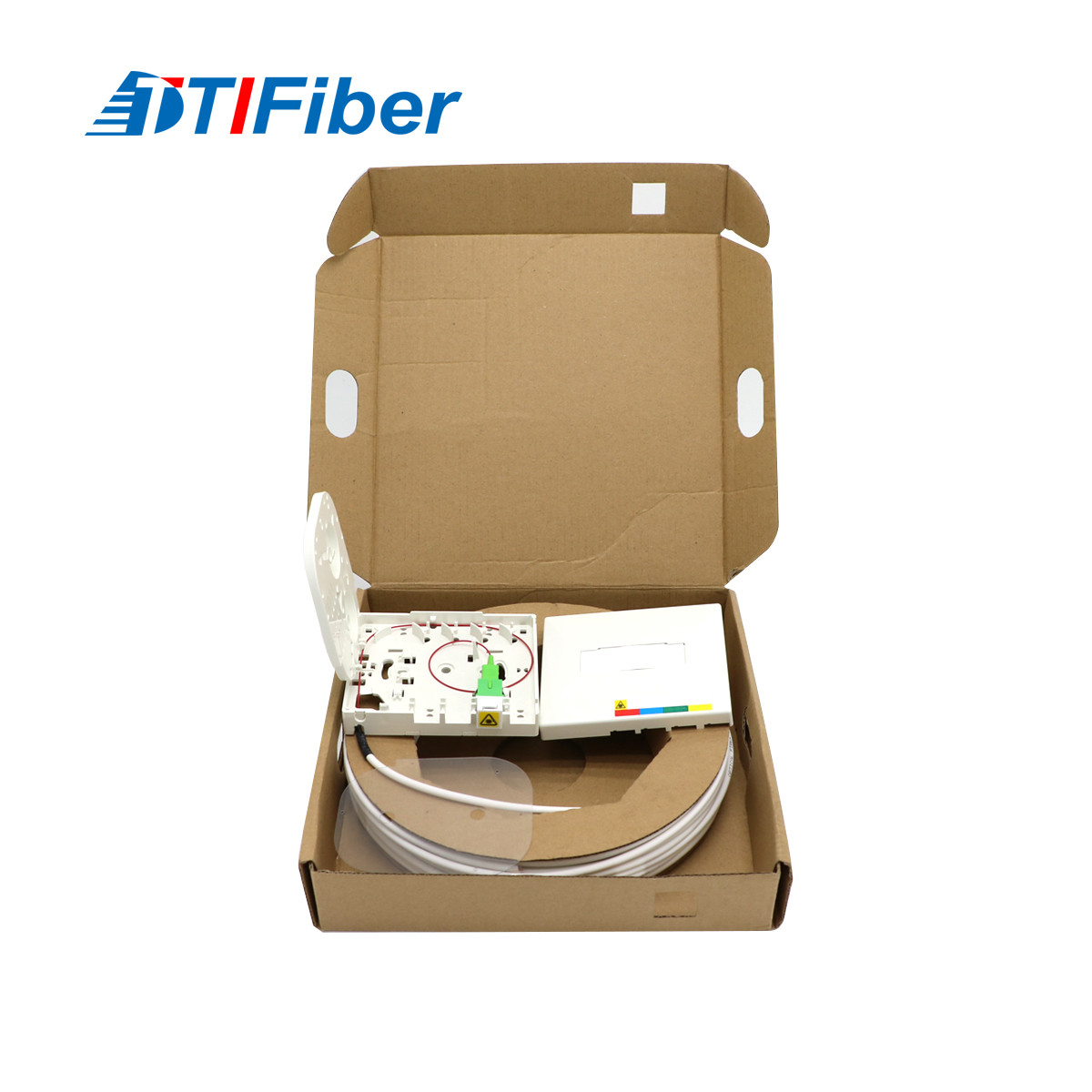 White FTTH Fiber Optic Patchcord With OTO Terminal Box