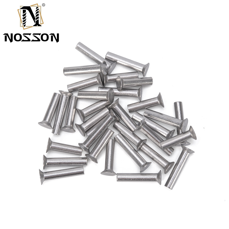 Bright Finish Aluminium M2 M2.5 M3 M4 M5 M6 Shank Rod Diameter GB869 Flat Countersunk Head Punch Self-plugging Solid Rivet