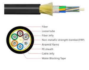Wholesale Outdoor ADSS G652 12 24 48 96 Core Fiber Optic Cable With Black Jacket from china suppliers