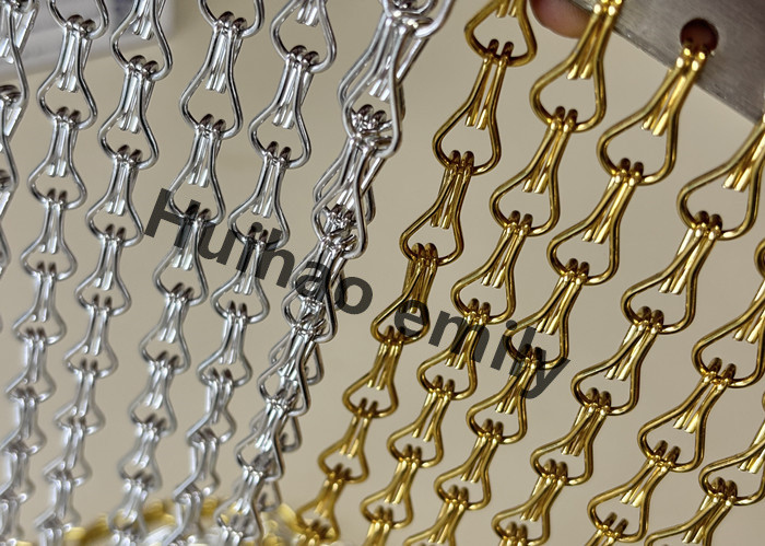 12x24mm Aluminum Metal Mesh Chain Curtain With Anodized Treatment