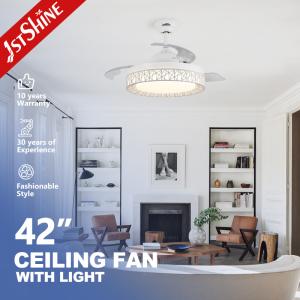 Wholesale 3 Speeds 42 Inch Retractable Ceiling Fan Light With Bluetooth Speaker from china suppliers