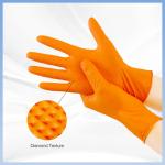 Orange Diamond Shaped Nitrile Gloves Powder-Free Thickened Daily Protective Work