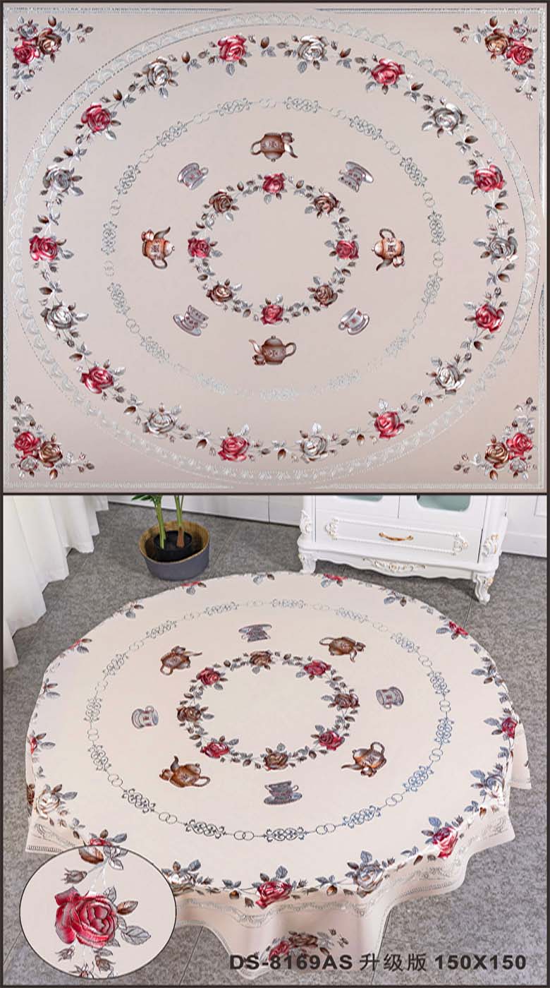 100cm*100cm/120cm*120cm/150cm*150cm/180cm*180cm Modern Years Table Covers for Restaurant