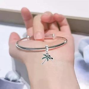 China Chili Jewelry Coconut Palm Tree with Sunglasses Holiday Beach Charm Compatible with Pandora Charms Bracelets on sale