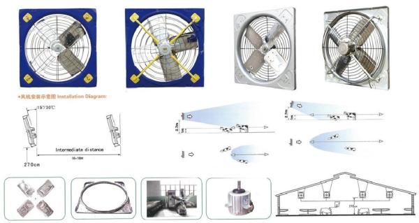 Steel Frame Exhaust Cooling Fan Cattle Sheds Dairy Cow House Hanging Type