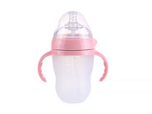 Wholesale Pink Silicone Baby Milk Bottle For Newborn 13.5 X 6.3cm / 19 X 6.5cm Size from china suppliers