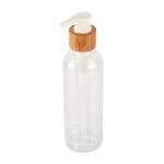 Refillable Round Shoulder PET Bottle Natural Bamboo Lotion Pump 7oz 8oz 10oz