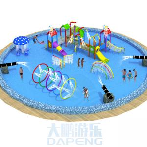 China Family Splash Zone Waterpark Children Commercial Water Play Equipment 20m Dia on sale