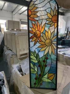 China Customized design stained glass panel for entry door insert on sale