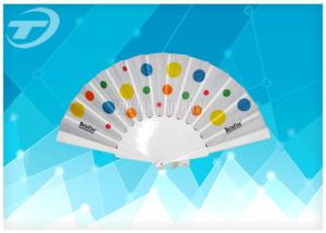 Wholesale Party 23cm Folding Plastic Hand Held Fans / Wedding Favor Fans , with printing fabric from china suppliers