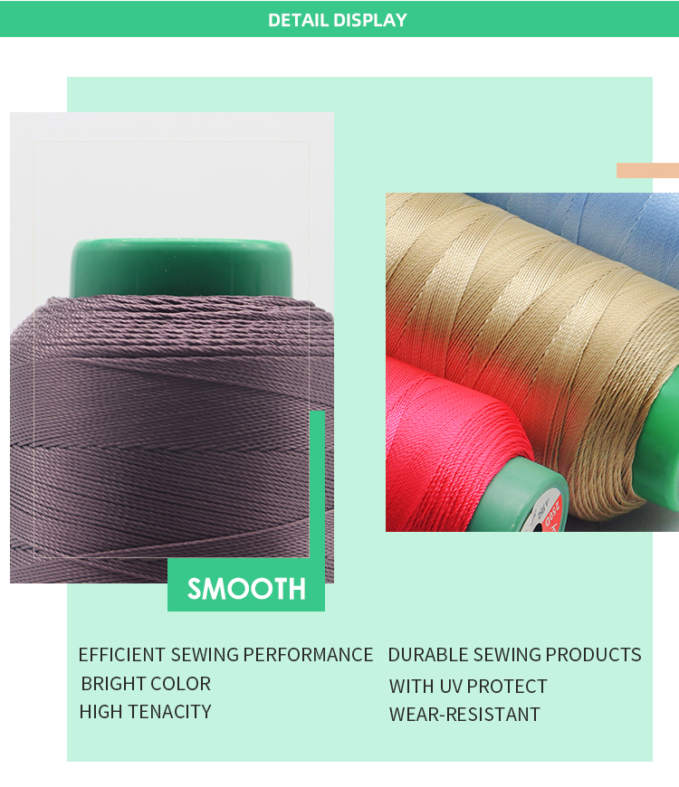 Sample of Eco-Friendly Boho 210D Polyester Thread for Hand Woven Sewing Machine Usage