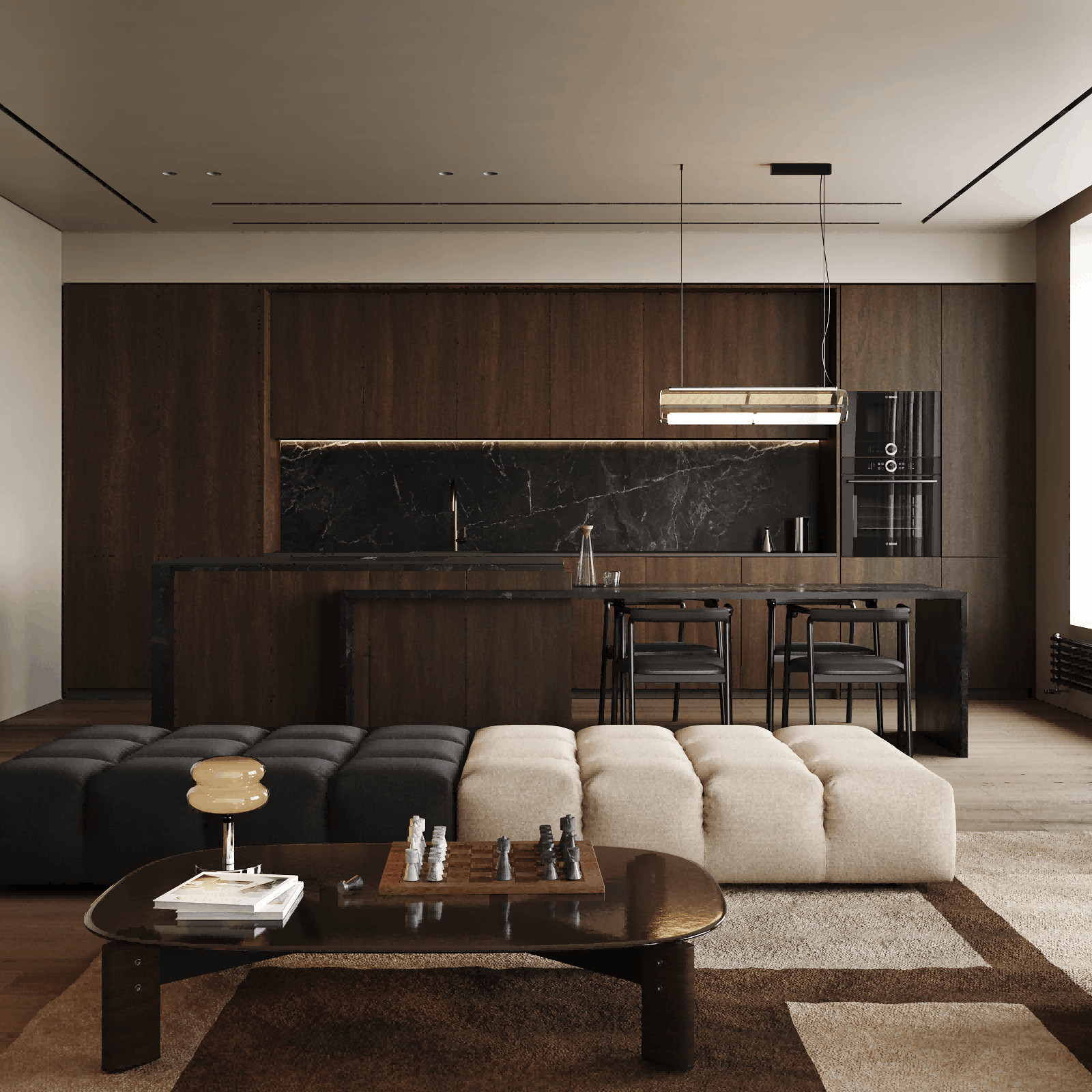 Half Bullnose Countertop Edging Wooden Furniture Customized Modern Kitchen Cabinets