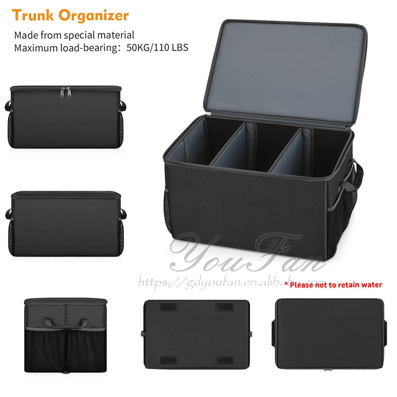 Large Capacity Car Trunk Organizer , Collapsible Car Trunk Storage Bins