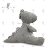 ODM Soothing Stuffed Animal Embroidery Logo Grey Dinosaur Plush CE