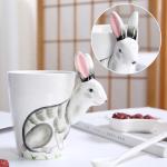 Customized Cute Ceramic Coffee Mugs 3d Animal Pattern For Gift