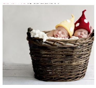 little baby cartoon Spirit baby hat cap 1pair red yellow Photography Prop