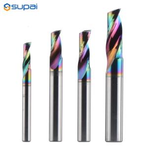 Wholesale 3.175 4 6 8mm CNC Single Flute Solid Tungsten Carbide Alloy End Mill, DLC Coating Milling Cutter for Aluminium from china suppliers