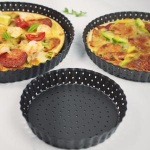 Wholesale Perforated Carbon Steel Thickened Non-Stick Living Bottom Pizza Pan Baking Mold Baking Pan from china suppliers