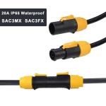 PowerCON Cable 3FT 14AWG PowerCon True1 Male To Female Extension Cable Outdoor