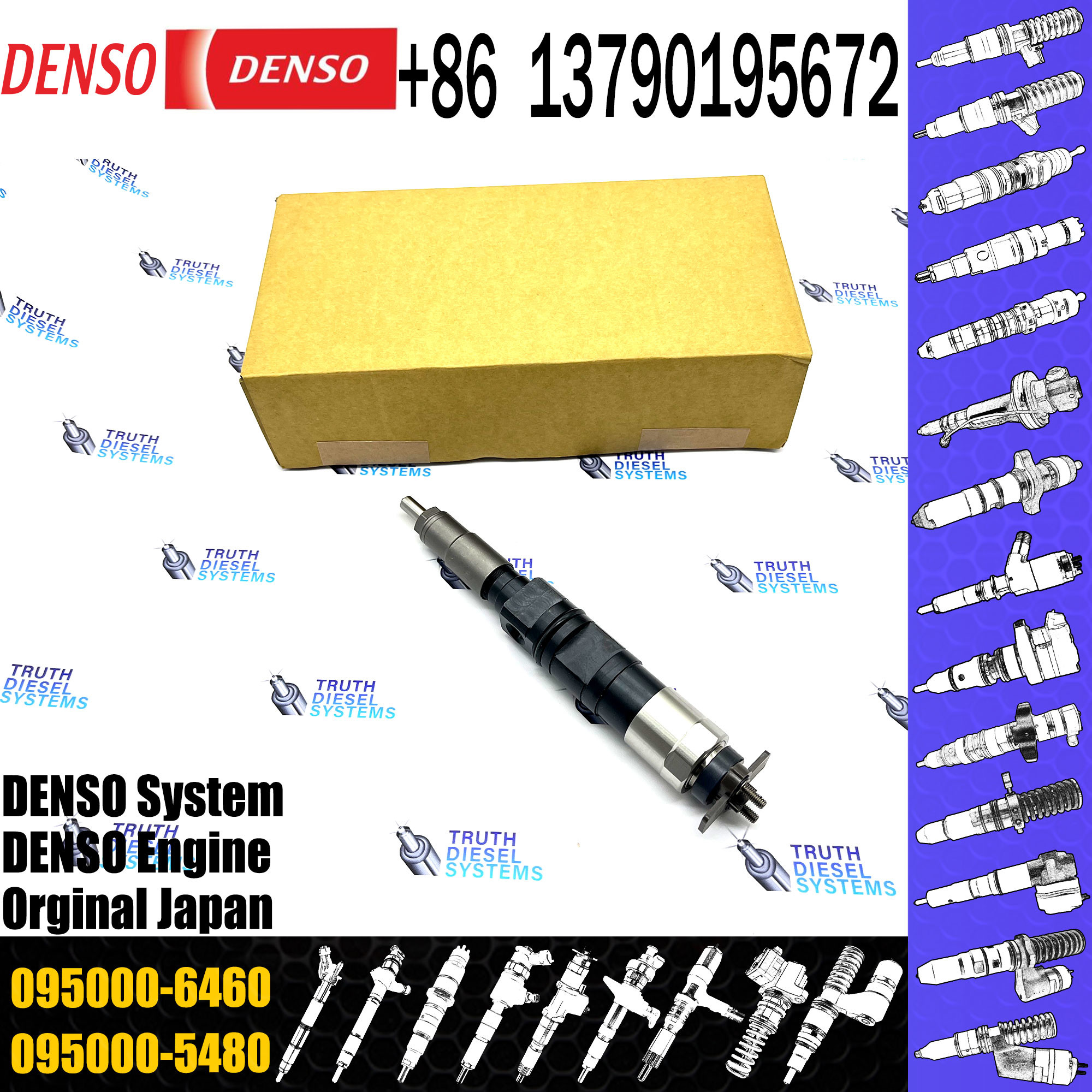 Construction Machinery Diesel Engine Common Rail Fuel Injector 095000-6460