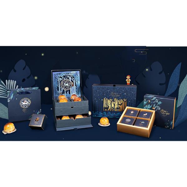 Custom Logo Ivory Paper Sweet Box Luxury Style Moon Cake For Gift