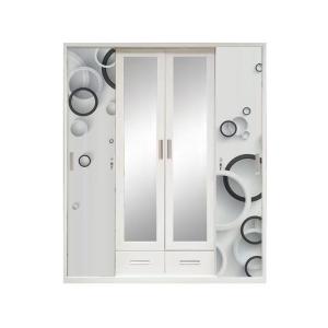 Wholesale Vertical Sliding Four Doors Metal Clothes Closet Steel Bedroom Wardrobe Rustproof from china suppliers