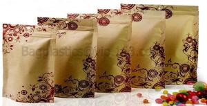 Wholesale 100% Food Grade Customized Recyclable Eco Zipper Eight Side Sealed Biodegradable Paper Bag For Food Packing, Brown kraft from china suppliers