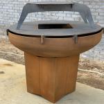 Goanna Base Corten Steel BBQ Grill Fire Pit And Grill Ring Cooking
