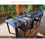 Garden Restaurant Seating Area Outdoor Dining Plastic Wood Table And Chair Set