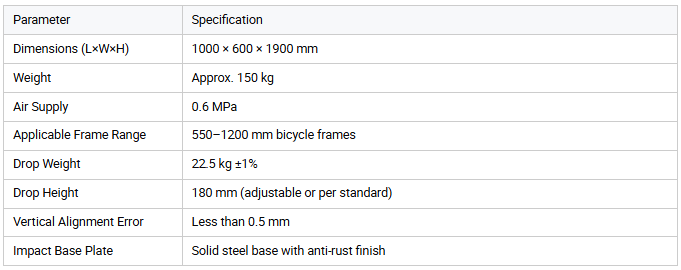 Multifunctional Bicycle Frame Impact Testing Machine Bicycle Drop Impact Strength Testing Machine