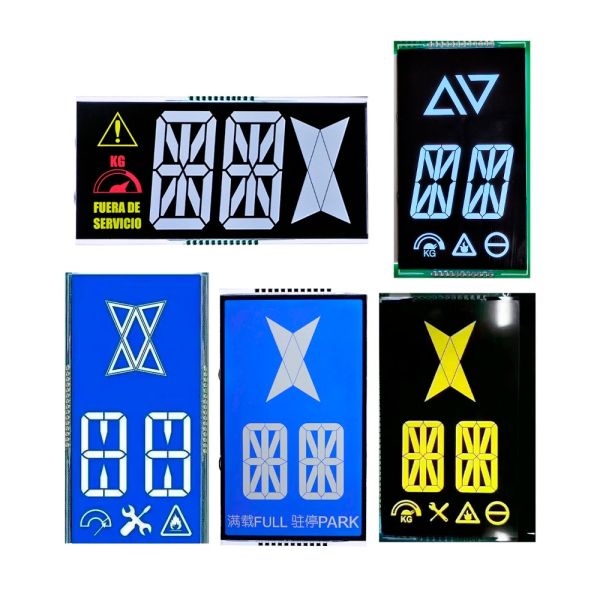Customized Size Va Type 14 Segment Lcd Display Screen With Backlight For Elevator