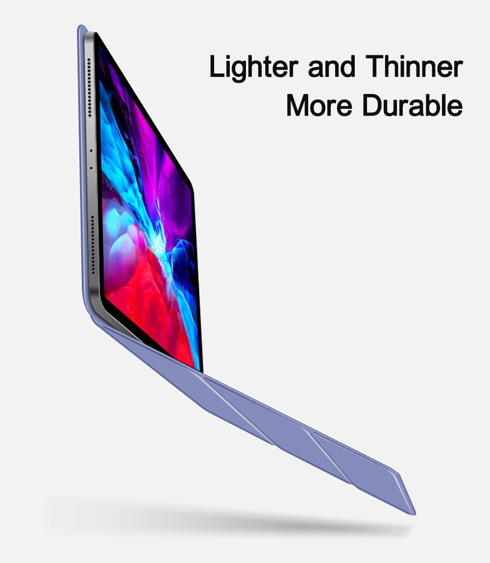 Laudtec Gradient Ultra Slim PTU+PC Leather Tri-Fold Magnetic Tablet Case for iPad Smart Sleep Drop Protection Custom Logo OEM