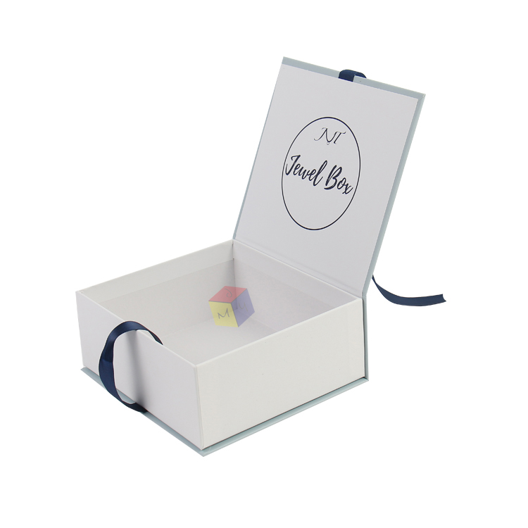 Custom Jewelry Packaging Box Bracelet Gift Box With Matt Lamination And Ribbon Closure