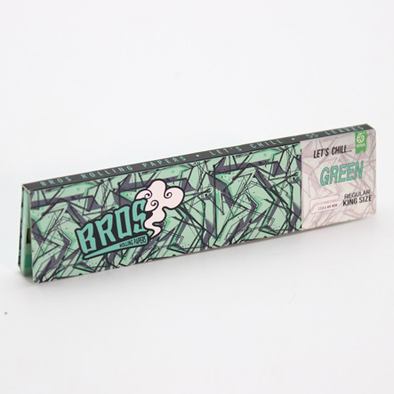 Colored Raw Organic Green King Size Slim Rolling Papers