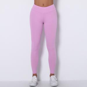 Wholesale Candy double color tights yoga pants buttocks mid-waist exercise pants running fitness pants woman from china suppliers