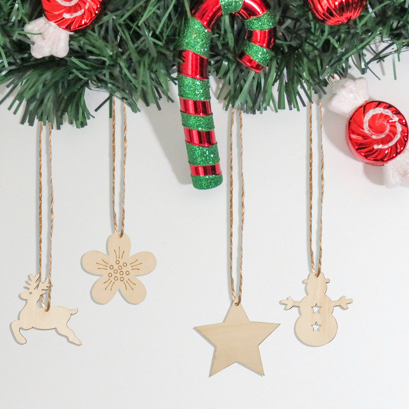 DIY Wooden Easter Customized Shaped Ornaments to Paint for Kids, Unfinished Wood Slices Holiday Hanging Decorations