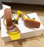 Glitter PU BSCI Sexy High Heel Sandals with crystal studded straps