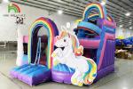 13ftx13ftx11.5ft Rainbow Unicorn Bouncy Castles Bounce House