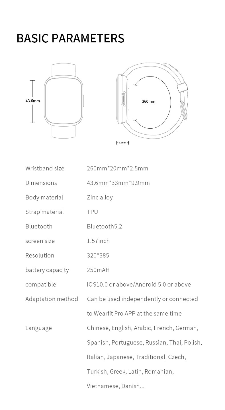 HW23 Smartwatch Custom 250mAH Password Lock Screen Pressure Dial Switch