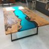 Buy cheap Epoxy Resin Live Edge River Wood Plank Dining Table Counter Desk Top Home from wholesalers