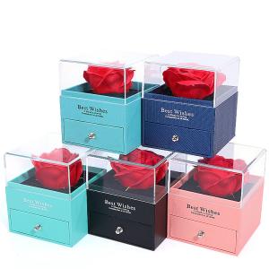 Wholesale Valentine's Day Rose Box Drawer Type Jewelry Packaging Box with Square Shape from china suppliers
