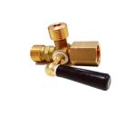 DIN Standard Brass 3 Way Gauge Cock Valve With Brass Nut