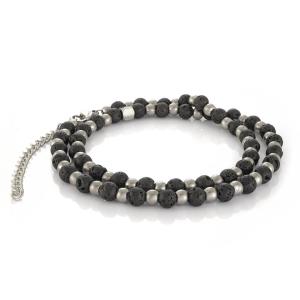 Wholesale Unisex Silver Plated Stainless Steel Tiger Eye Stone Agate Beaded Bracelet Classic For Gift from china suppliers