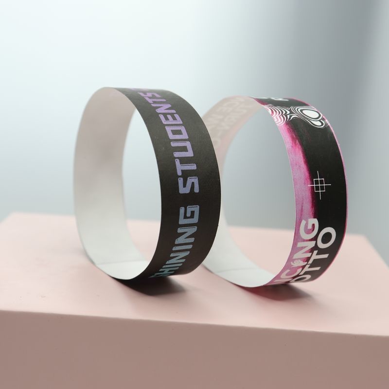 Full Color Printing Tyvek Paper Event Wristbands Adjustable and Customizable for Any Occasion