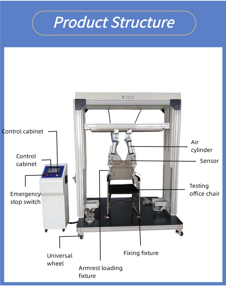 Armrest Performance Tester Armrest Compression Resistance Life Testing Machine Furniture Armrest Compressive Fatigue Tester