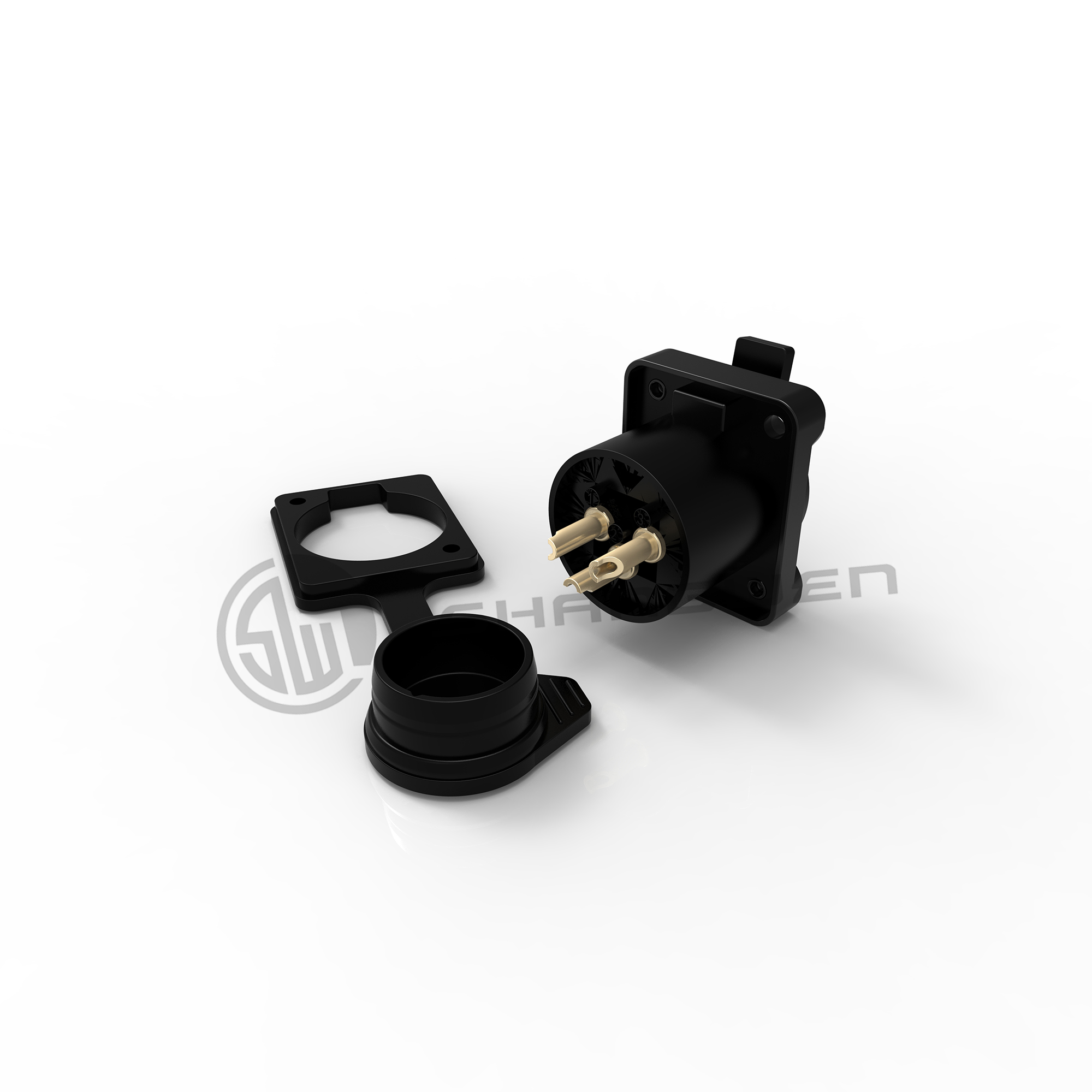 Mini XLR Female Connector Socket 3 Pin Connector Waterproof Outdoor