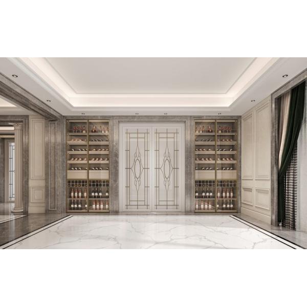 Fully Embedded Stainless Steel Wine Cabinet With Woodgrain Finish