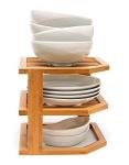 Wholesale kitchen bamboo 3 tier dish drainer rack